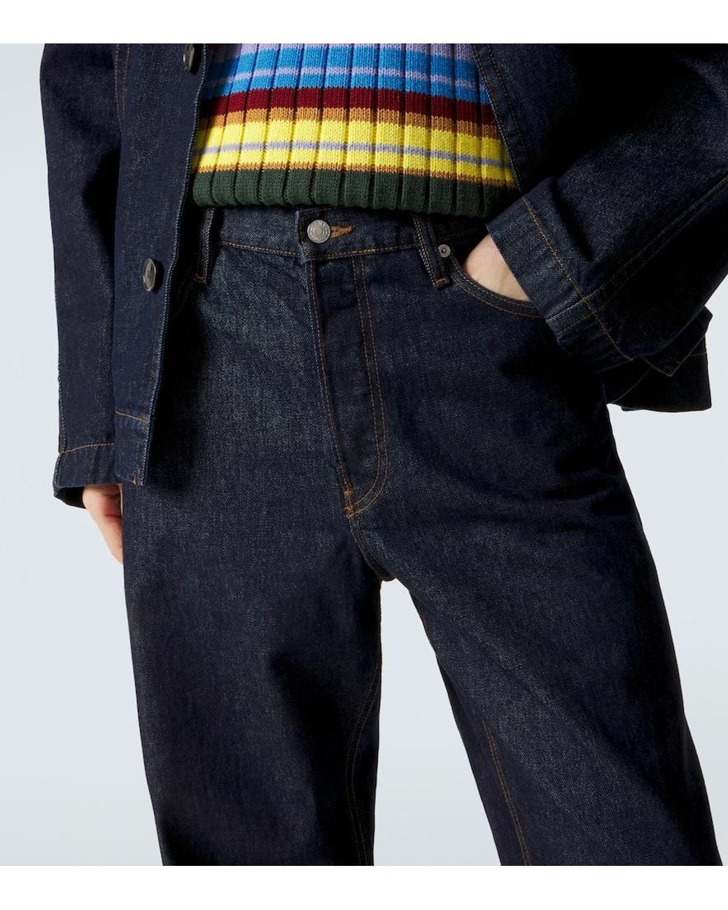 Dries Van Noten Blue Wide-Leg Jeans for men