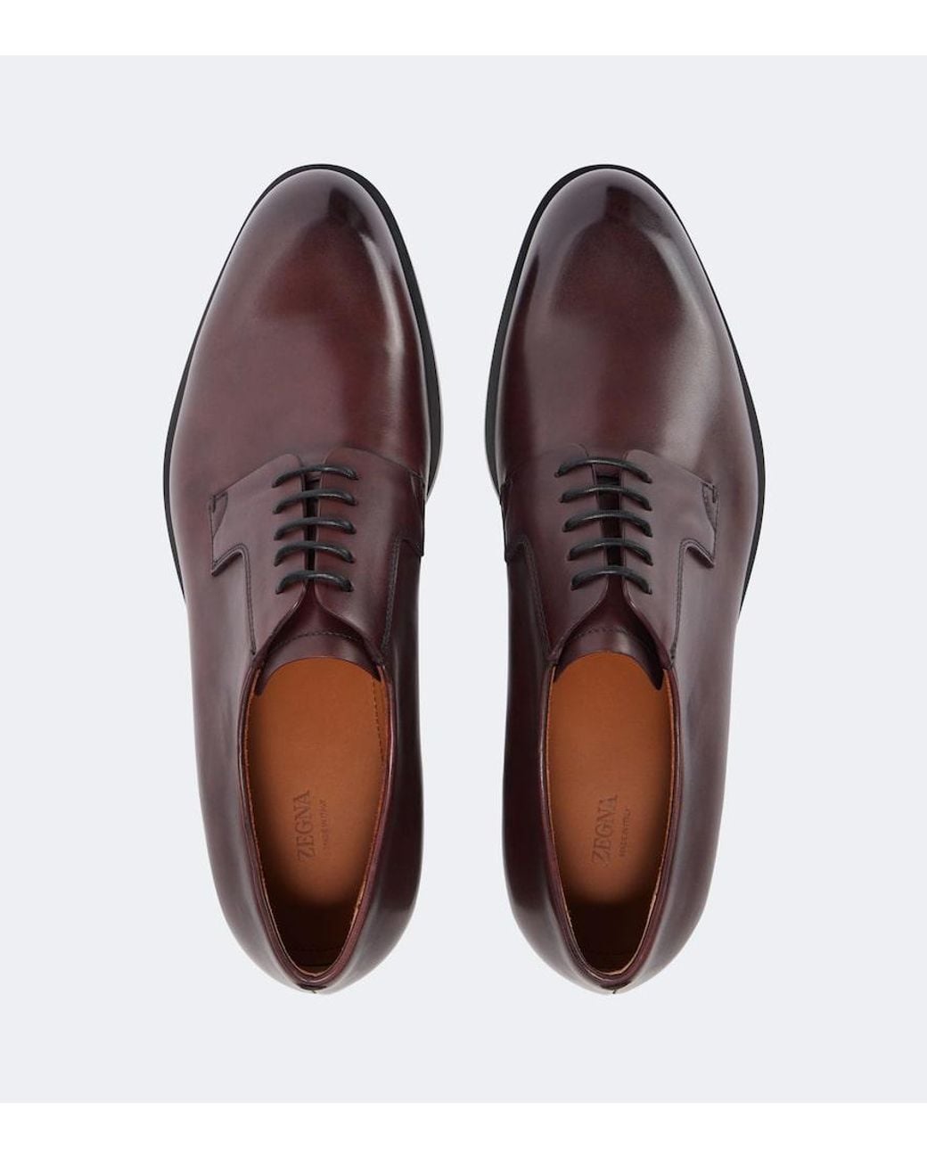 Zegna Brown Leather Derby Shoes for men