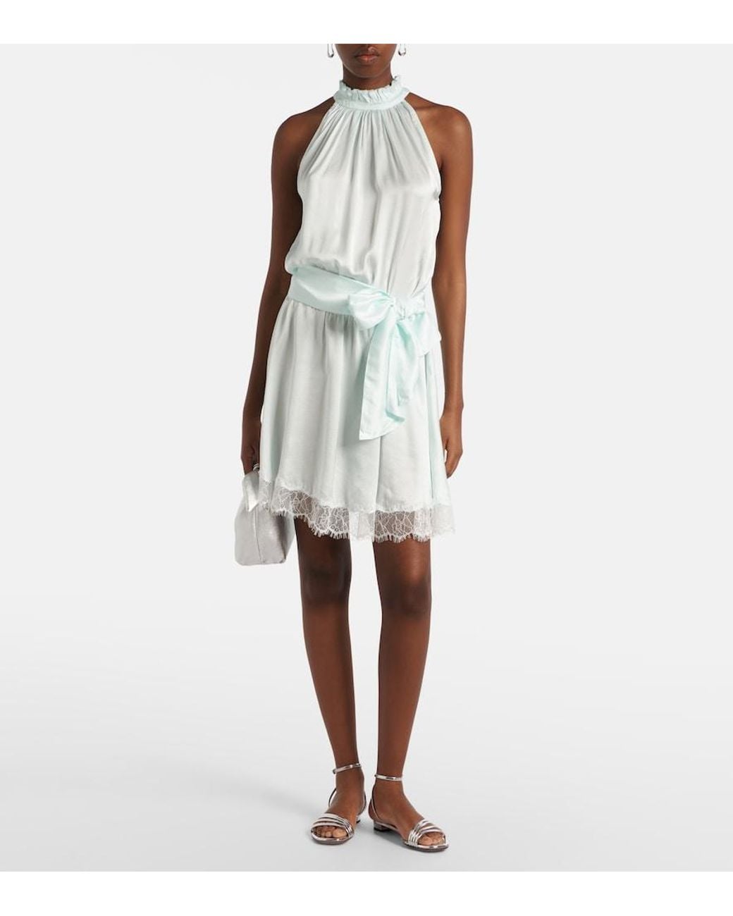 Poupette White Bianca Halterneck Minidress