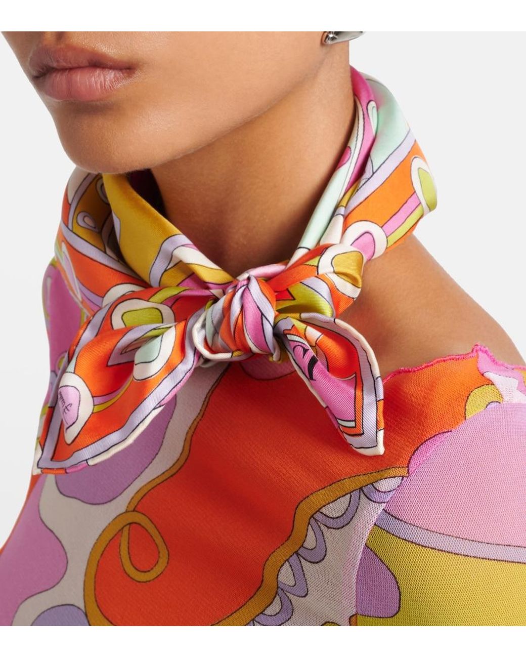 Emilio Pucci Multicolor Vivara Silk Twill Scarf