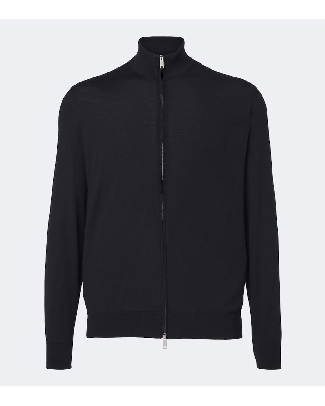 Zegna Blue Wool Zip-Up Cardigan for men