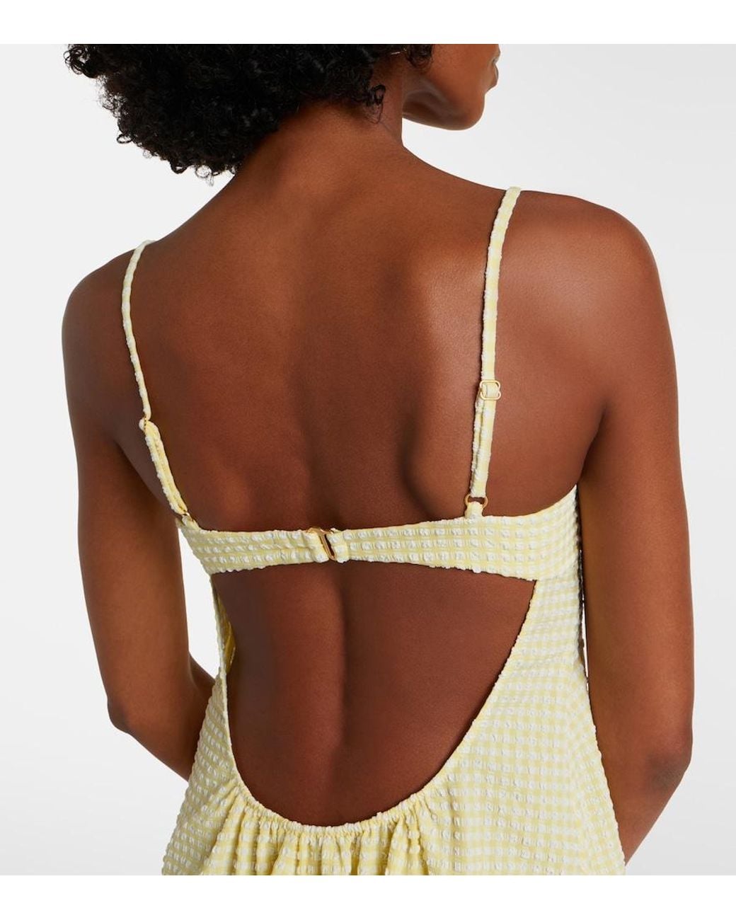Montce Yellow Petal Gingham Minidress