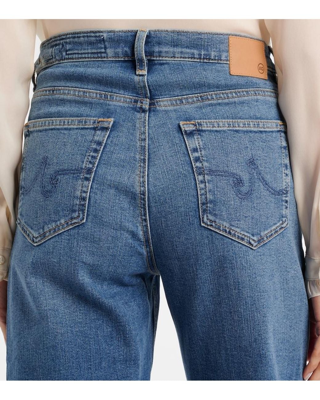 AG Jeans Blue New Baggy Wide-Leg Jeans