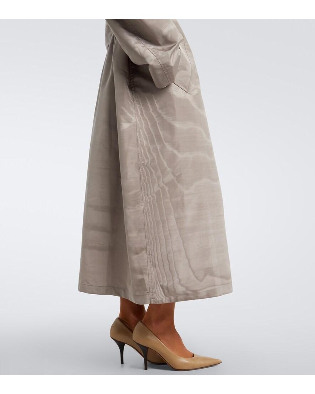 The Row Natural Archa Silk Moire Faille Trench Coat