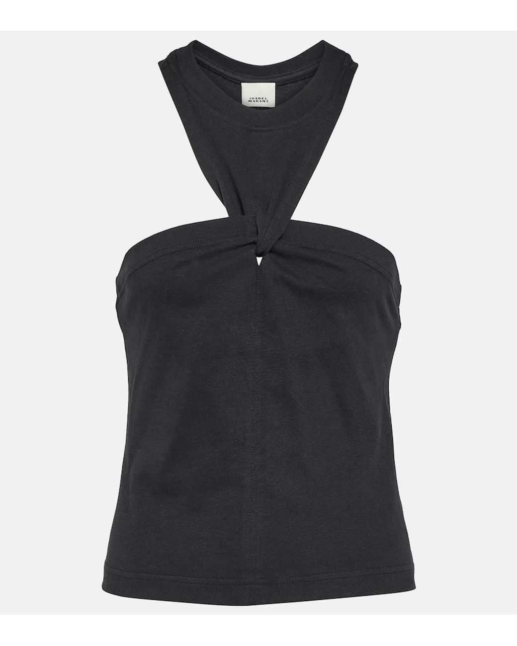 Isabel Marant Black Zineba Cotton Jersey Top