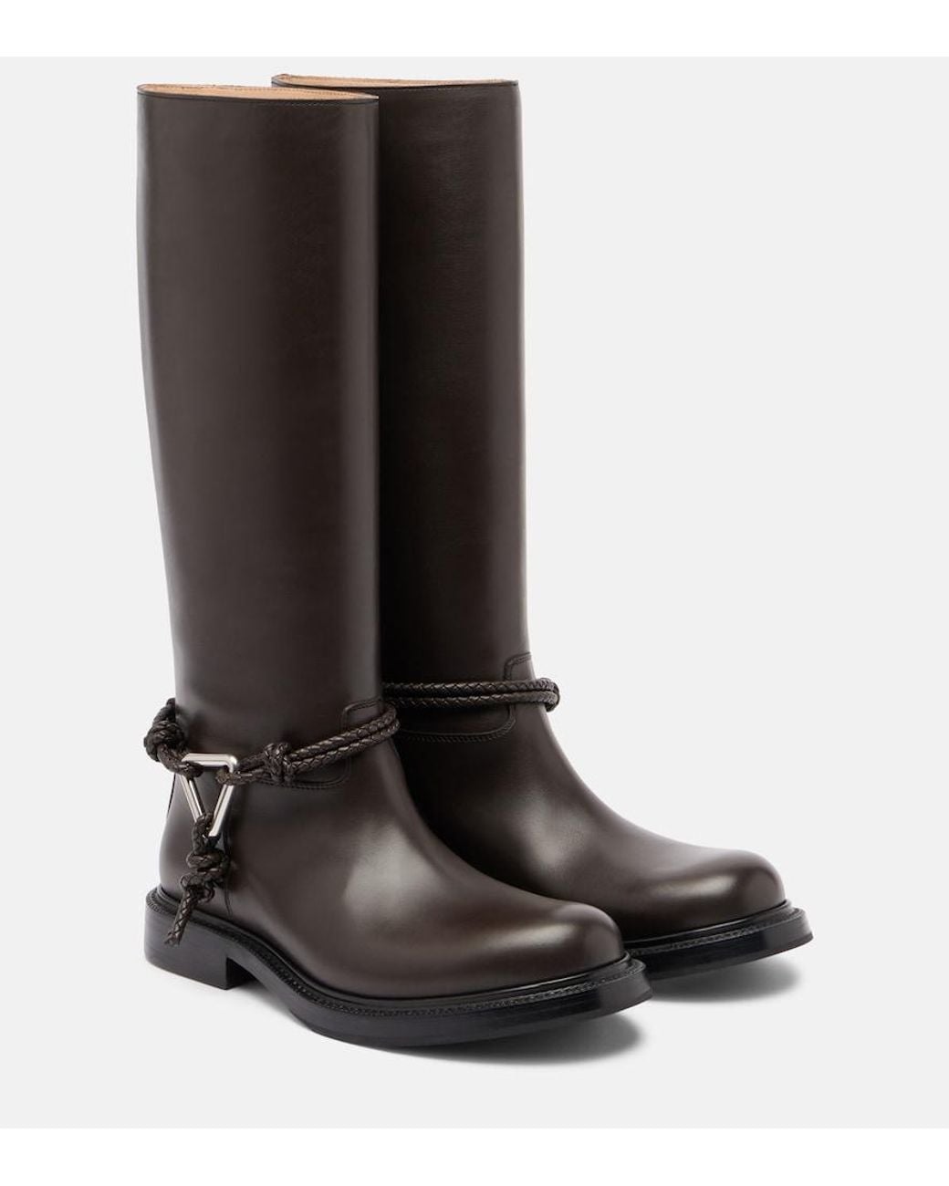 Bottega Veneta Black James Leather Knee-High Boots