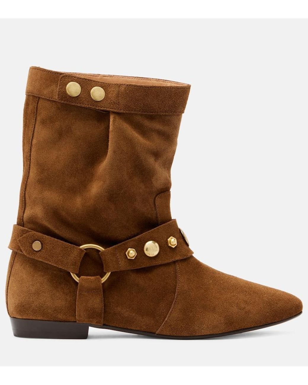 Isabel Marant Brown Stania Studded Suede Ankle Boots