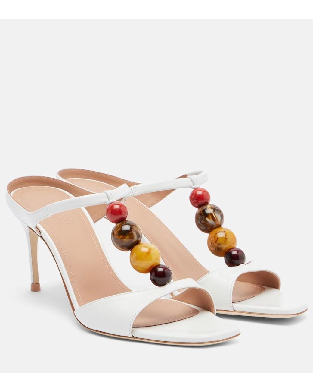 Malone Souliers Brown Lena Embellished Leather Mules