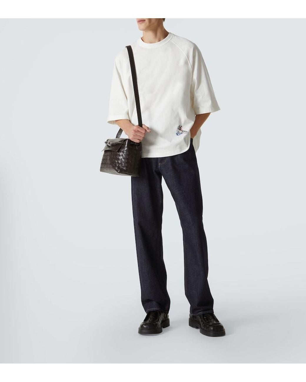 Bottega Veneta Crossbody Bag Andiamo Knot Small Aus Leder in Black für Herren