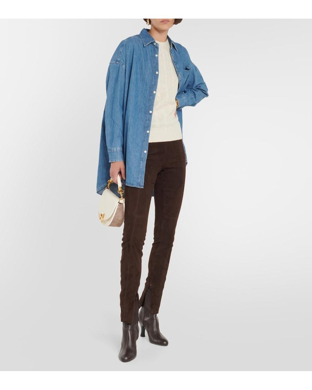 Polo Ralph Lauren Blue Denim Oversized Shirt For