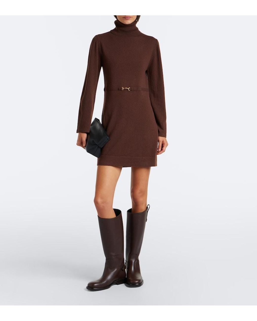 Rixo Brown Aly Wool And Cashmere Sweater Dress