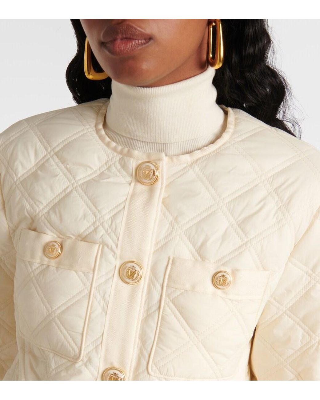 Veronica Beard Natural Shalia Quilted Jacket