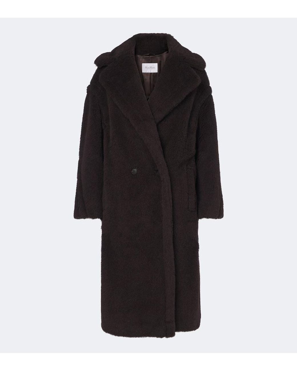 Max Mara Black Teddy Bear Icon Alpaca, Wool, And Silk Coat