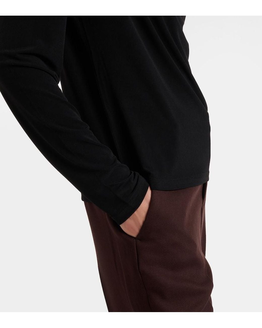 Vince Black Draped Jersey Top