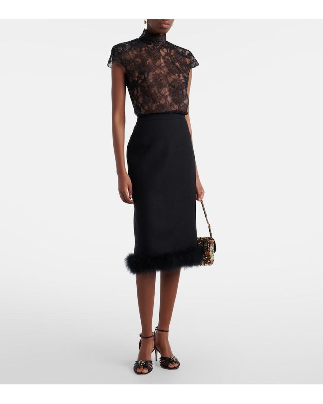 Valentino Black Cotton-Blend Top