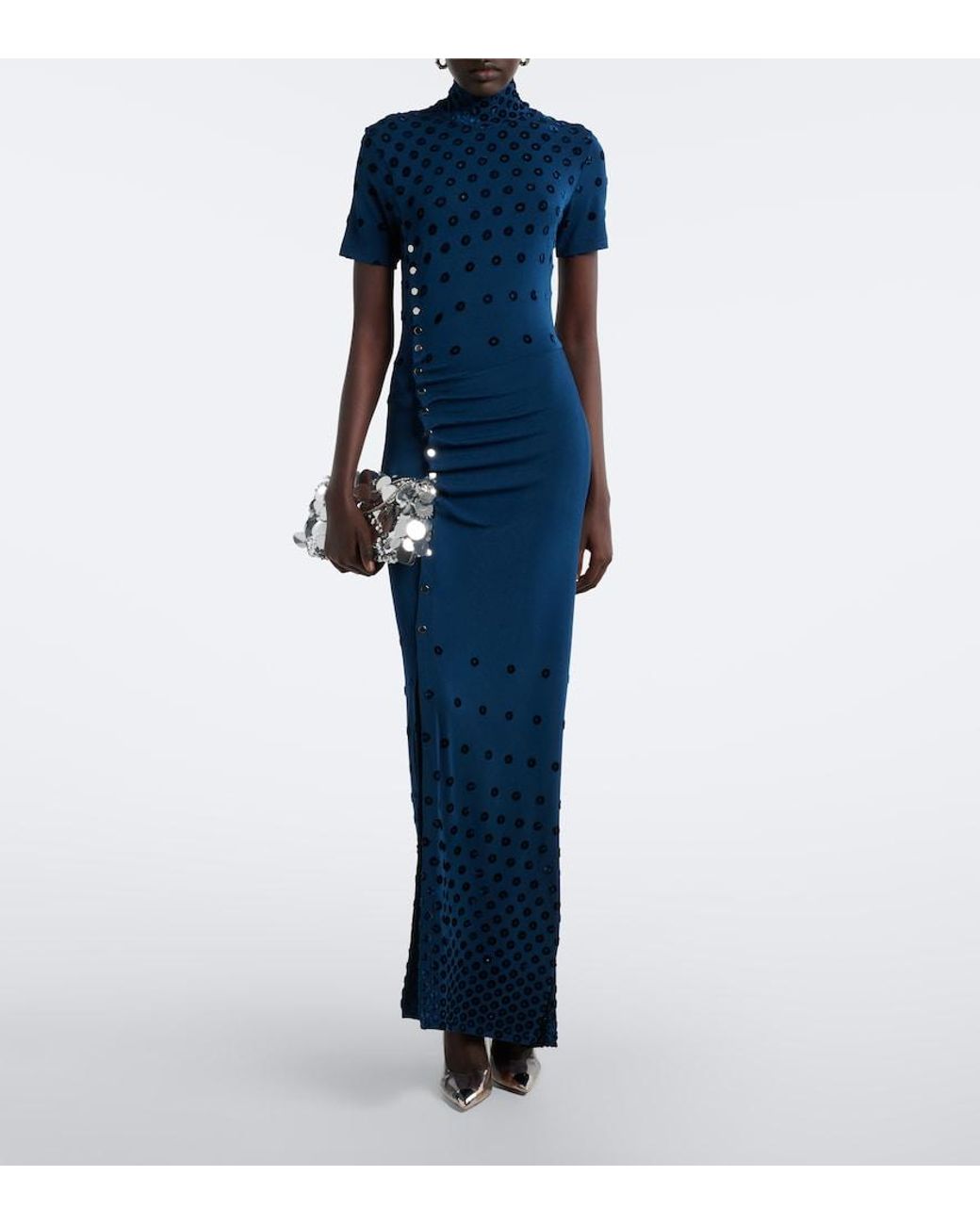 Rabanne Blue Applique Gown