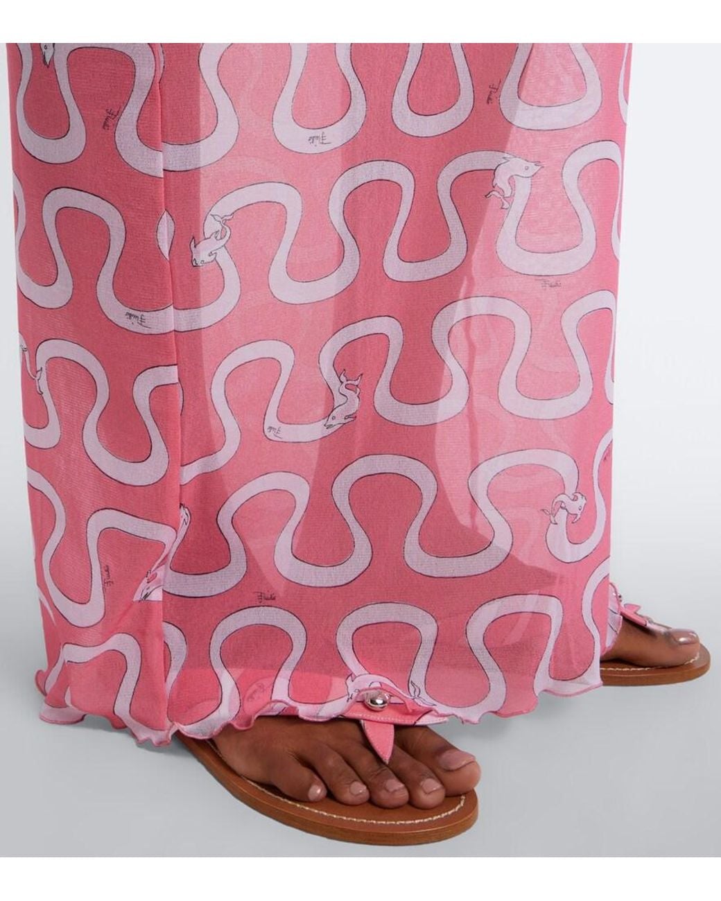 Emilio Pucci Pink Onda Tulle Maxi Dress