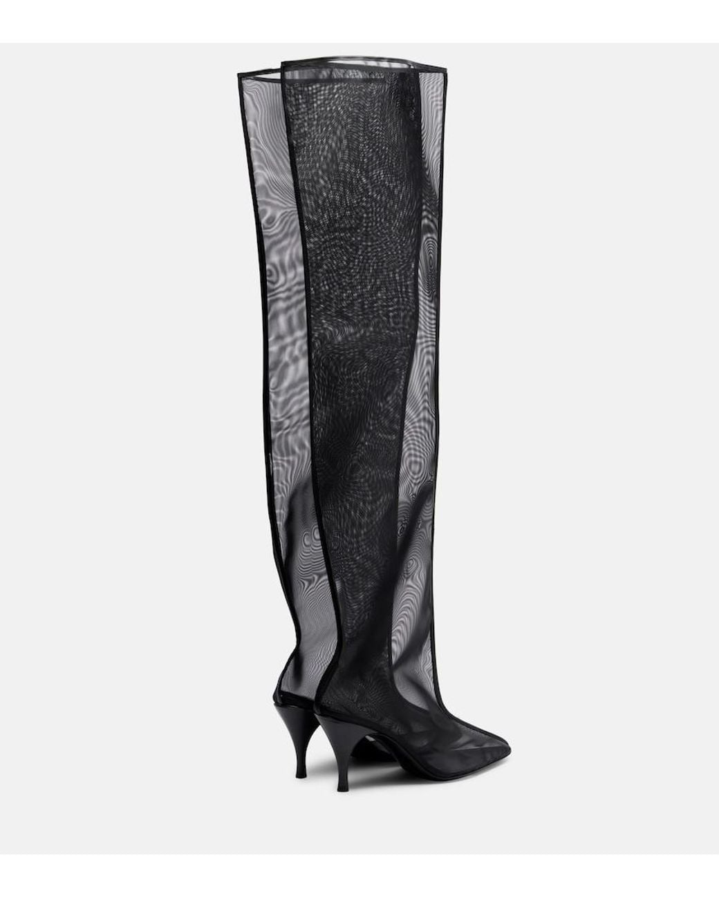 Herbert Levine Black Drawing A Blank 80 Mesh Knee-High Boots