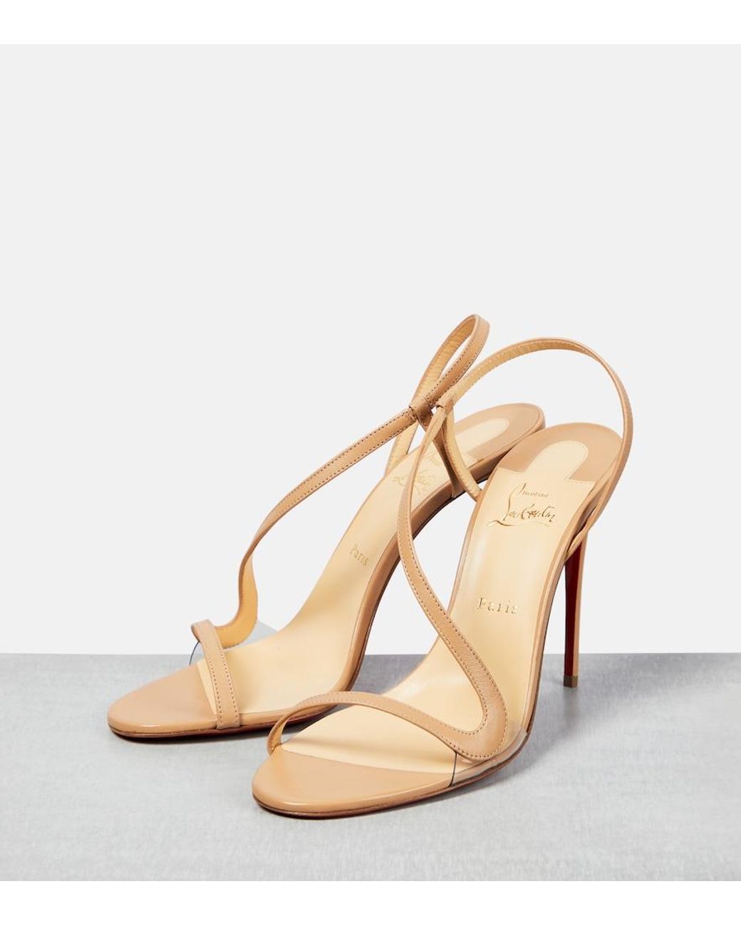 Christian Louboutin Natural Rosalie Leather Sandals