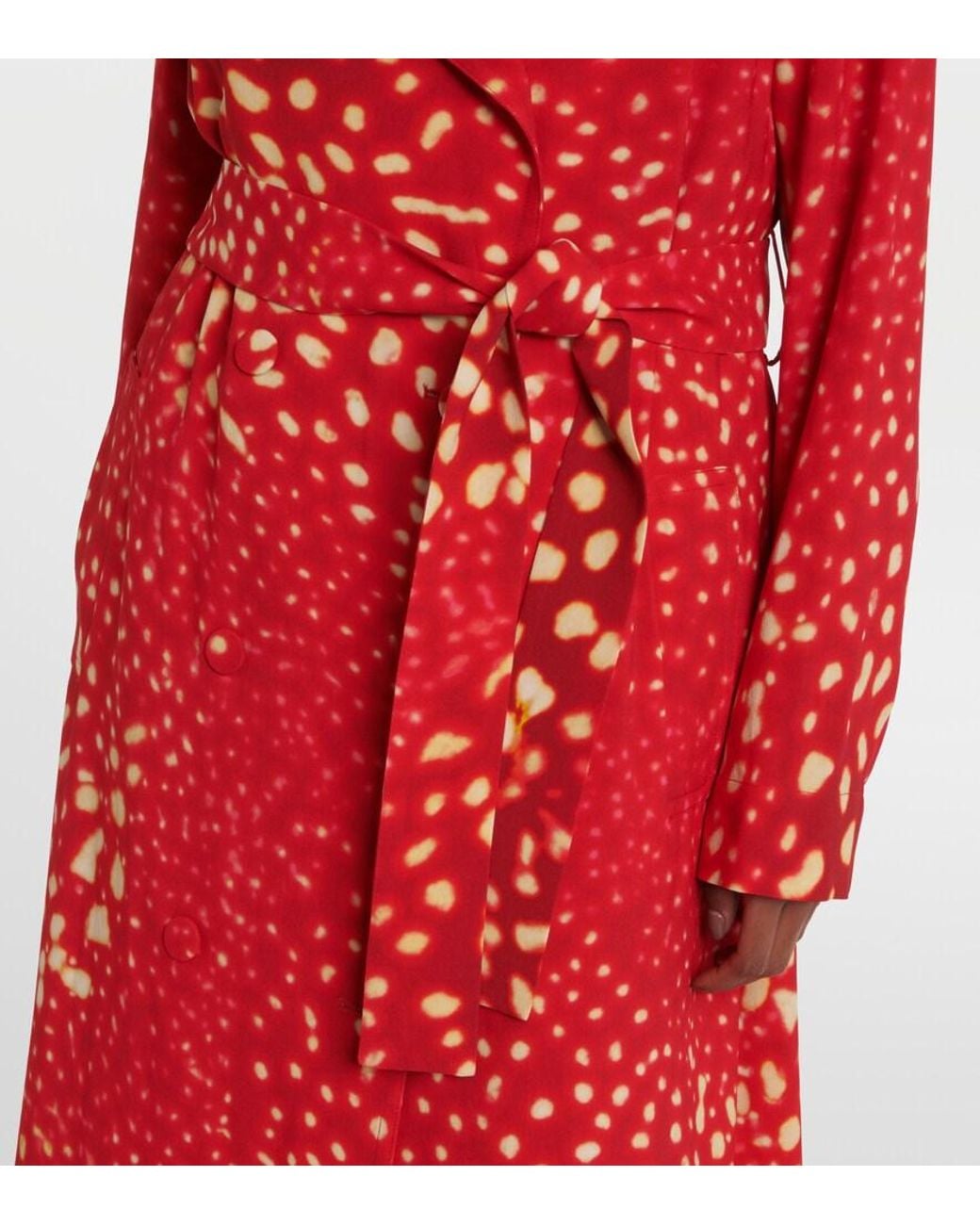 Abrigo Estampado Dries Van Noten de color Red