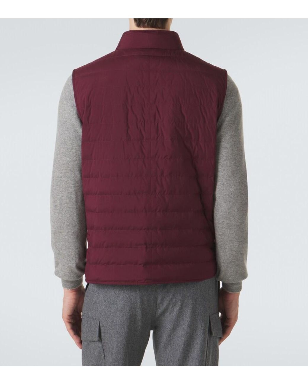 Brunello Cucinelli Purple Technical Down Vest for men