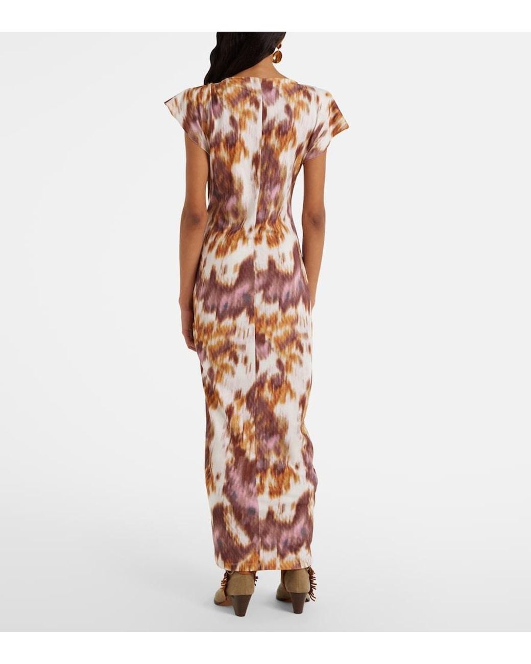Isabel Marant White Nadela Printed Cotton Jersey Maxi Dress