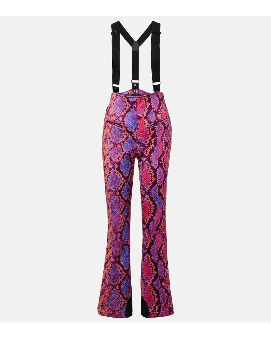 Goldbergh Red Elena Snake-Effect Ski Salopettes