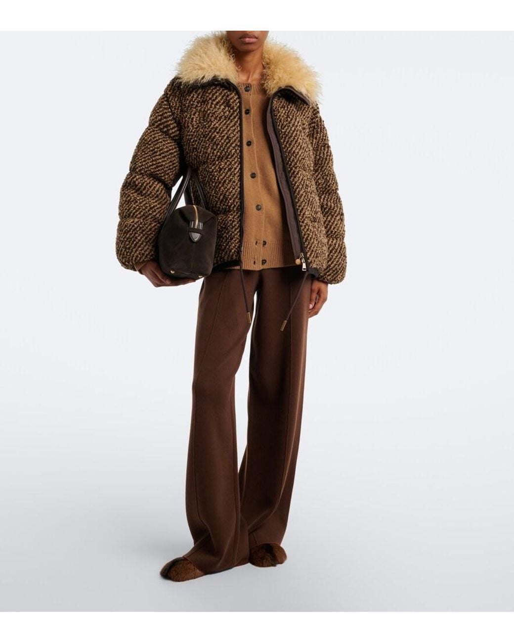 Moncler Brown Dynamique Boucle Down Jacket