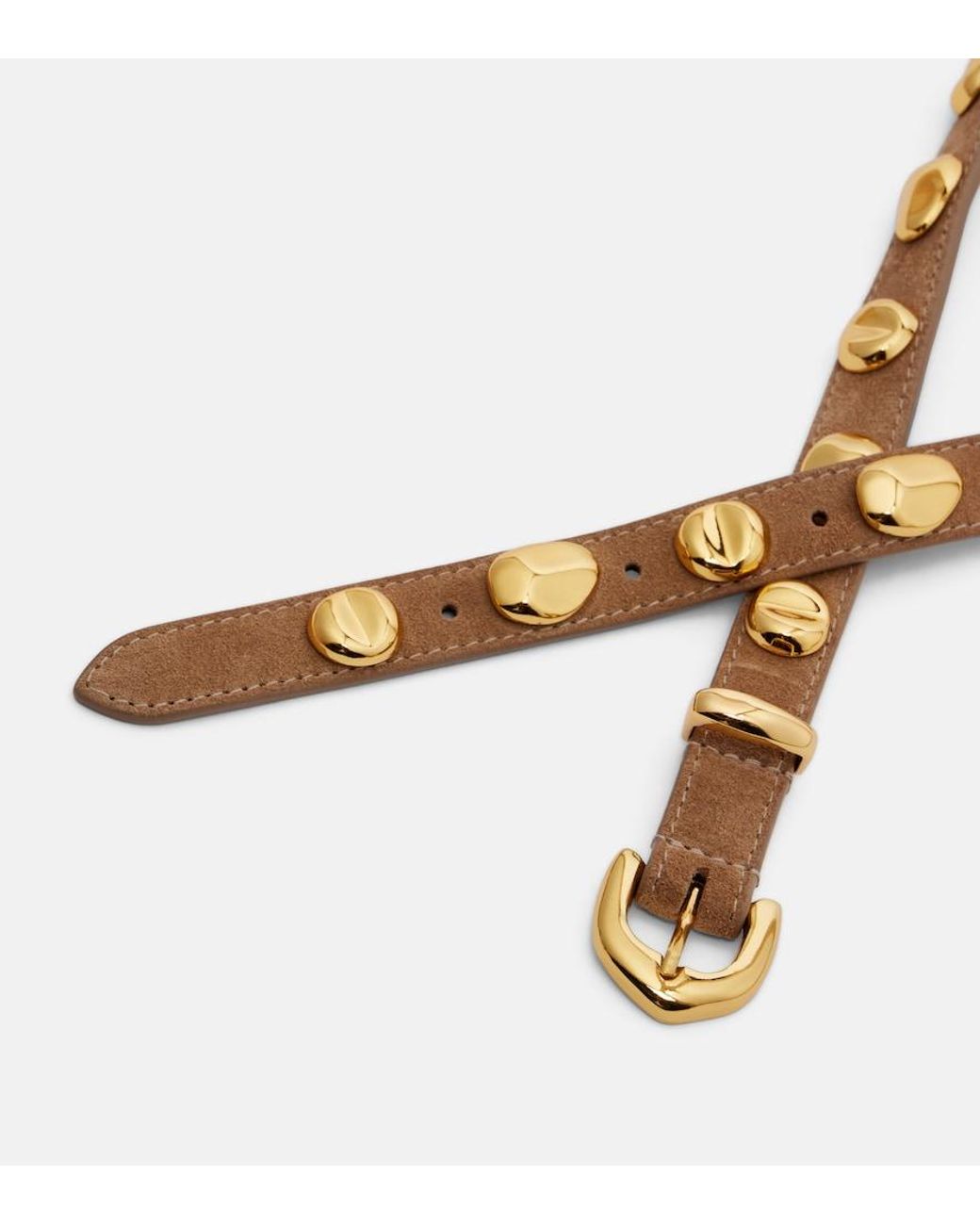 Amanu Brown Vaal Embellished Suede Belt