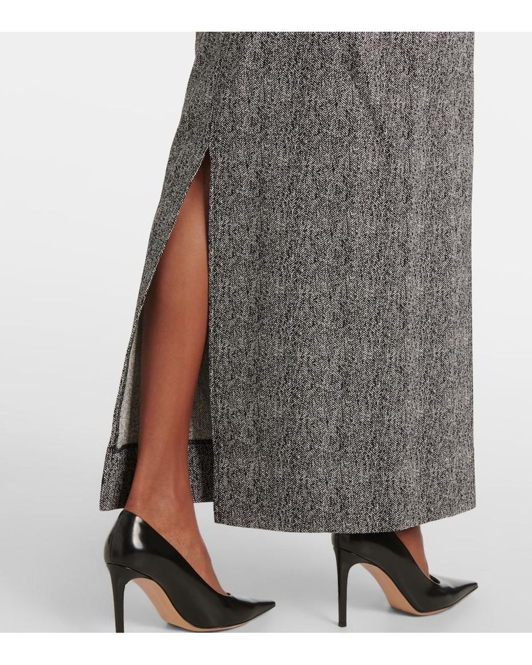 Gonna Lunga Murray A Spina Di Pesce di Staud in Gray