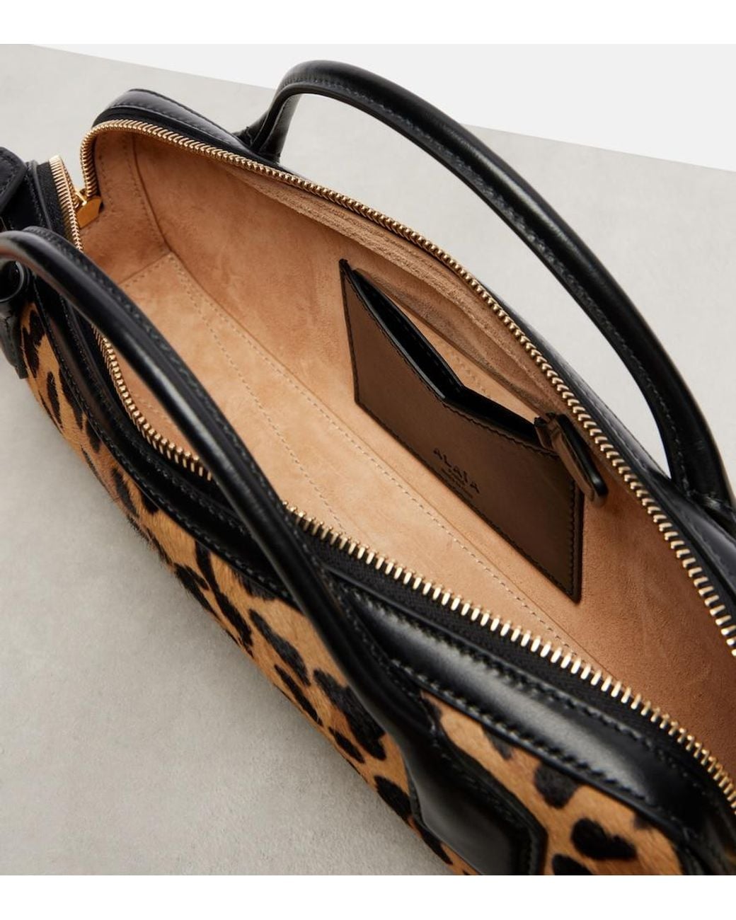 Alaïa Brown Le Teckel Leopard-Print Calf Hair Clutch