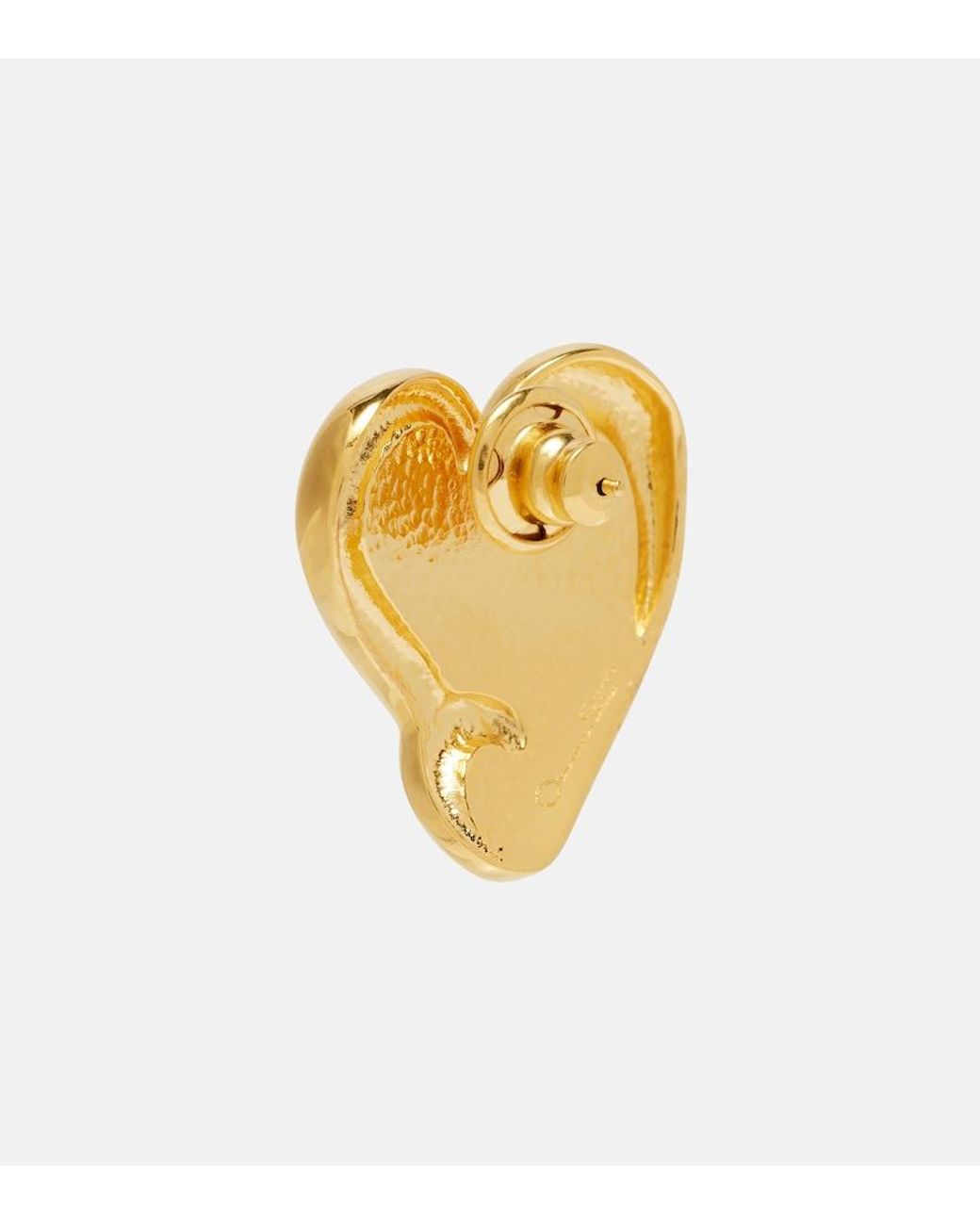 Oscar de la Renta Metallic Swirl Heart Clip-On Earrings