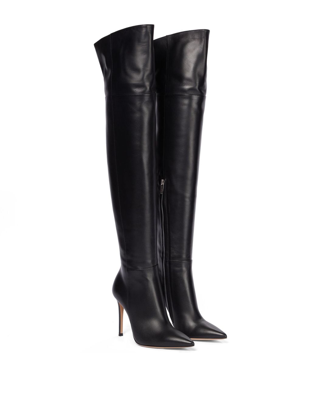 Gianvito Rossi Bea Cuissard Leather Over-knee Boots in Black | Lyst