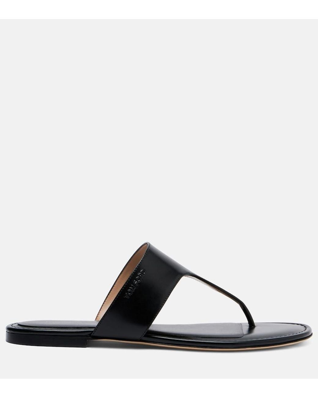 Tom Ford Black Lina Leather Thong Sandals