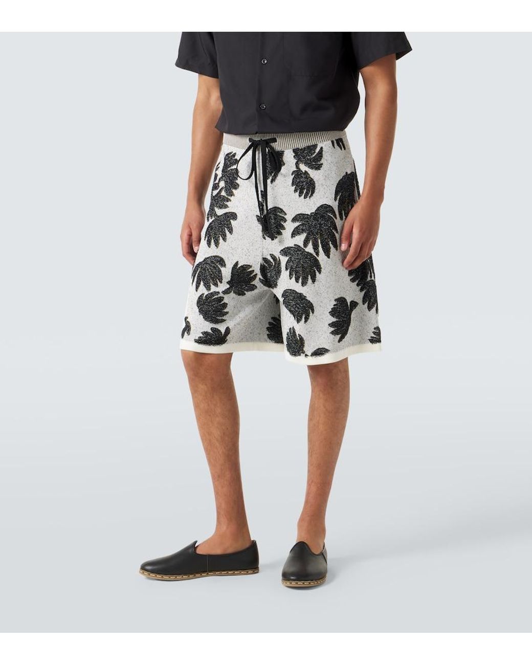 Commas Gray Jacquard Terry Shorts for men