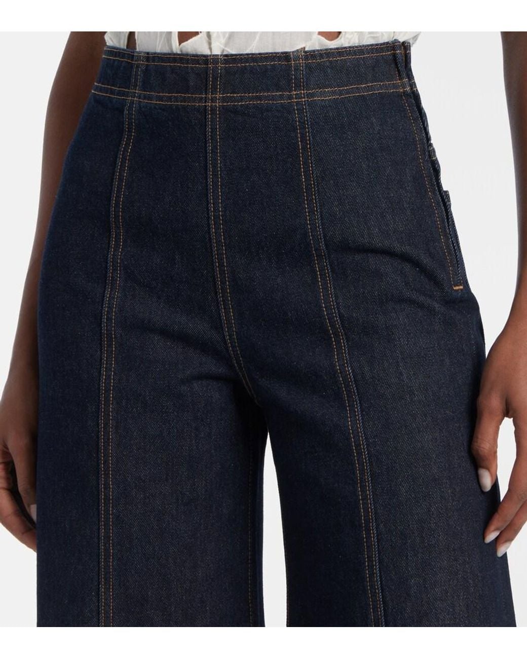Ulla Johnson Blue Bianca High-Rise Wide-Leg Jeans