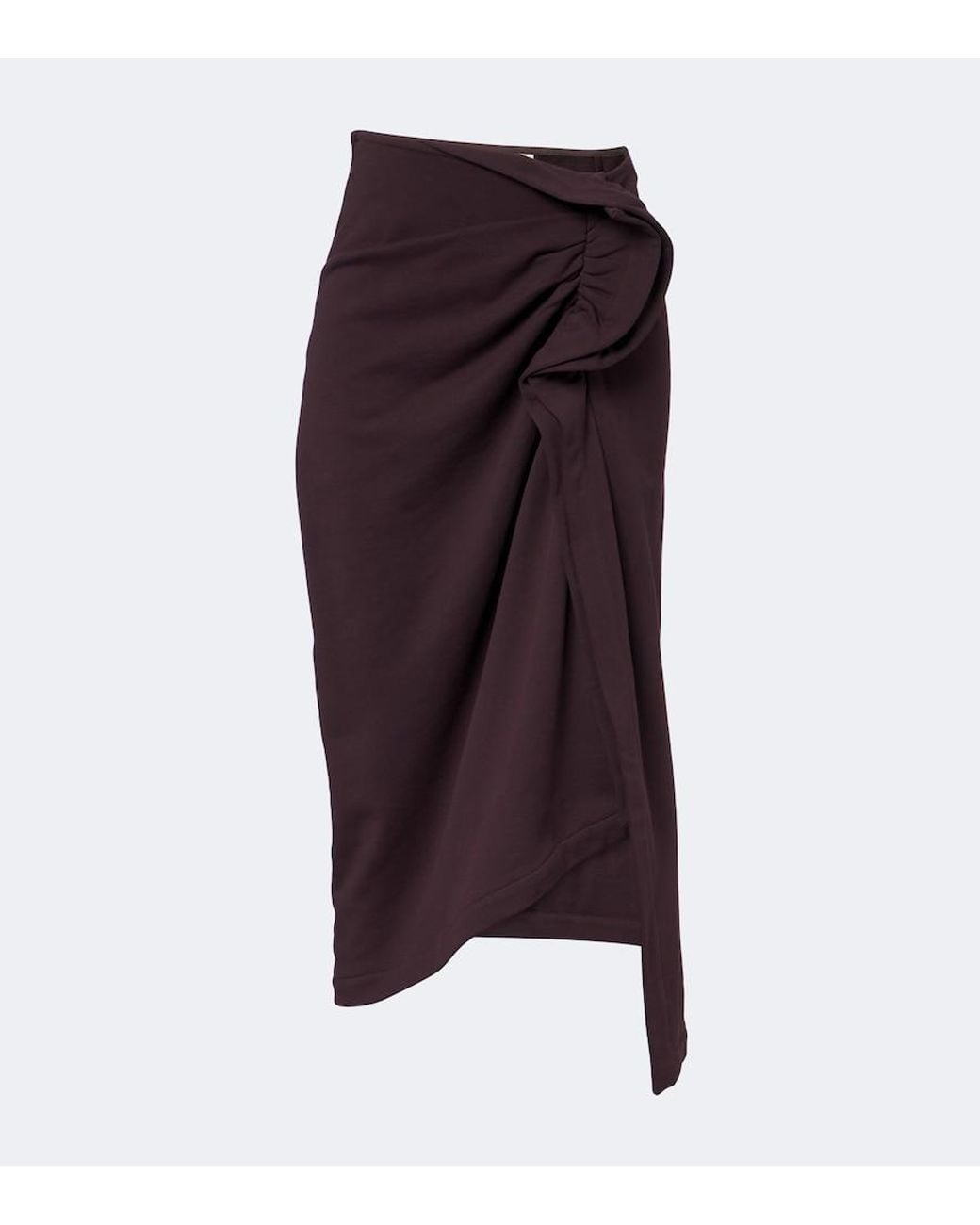 Dries Van Noten Purple Ruffled Cotton Jersey Midi Skirt
