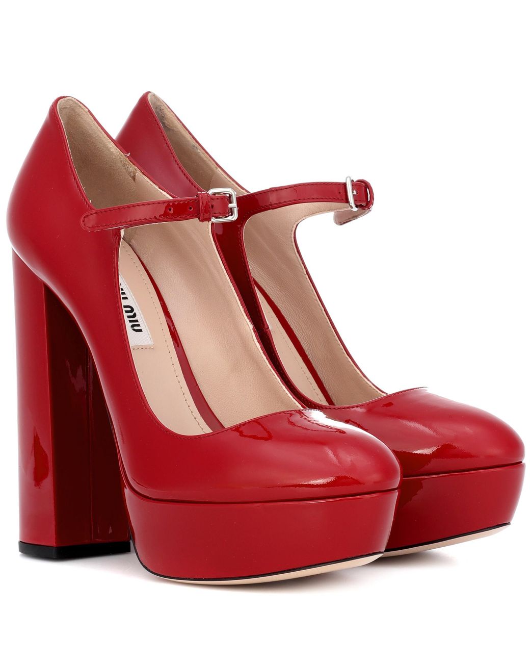 Miu Miu Mary Jane Pumps in Red | Lyst Australia