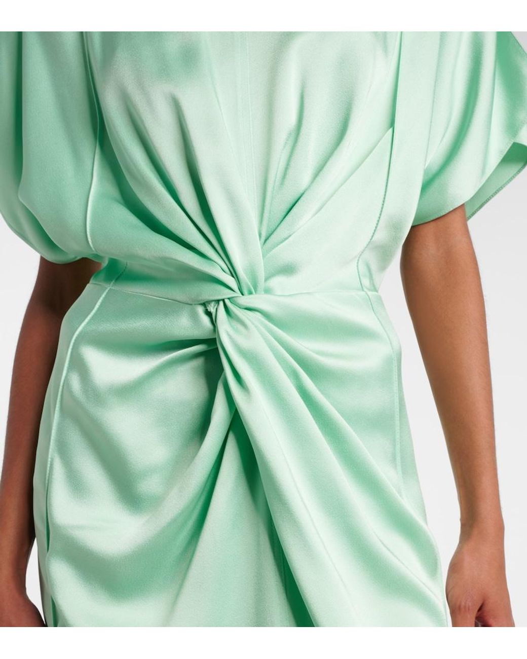 Stella McCartney Green Satin Midi Dress