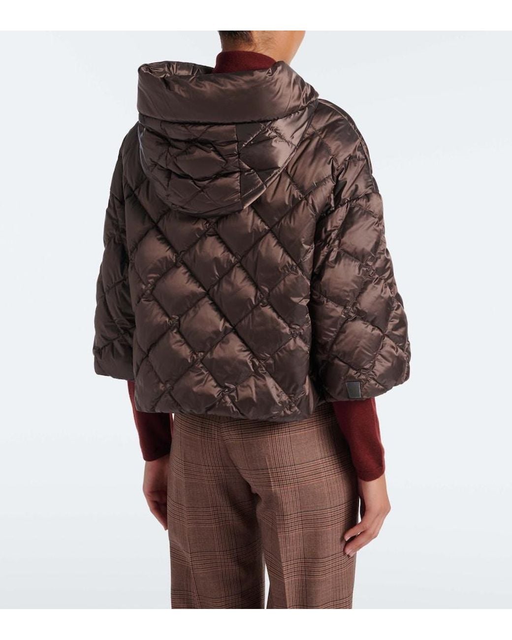 Max Mara Brown The Cube Quilted Down Jacket