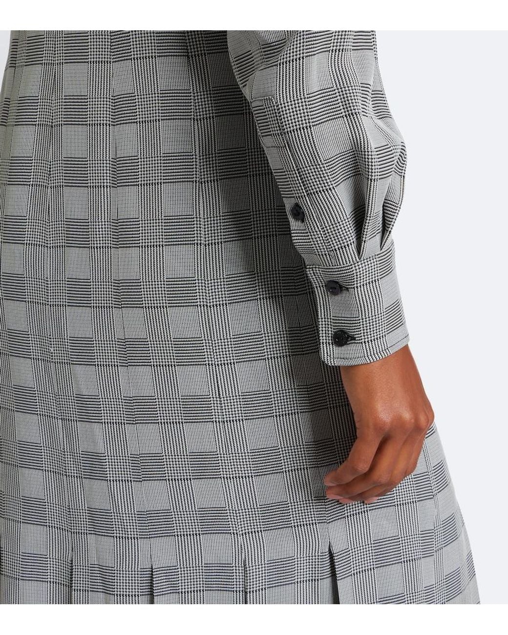 Emilia Wickstead Gray Caliste Checked Shirtdress