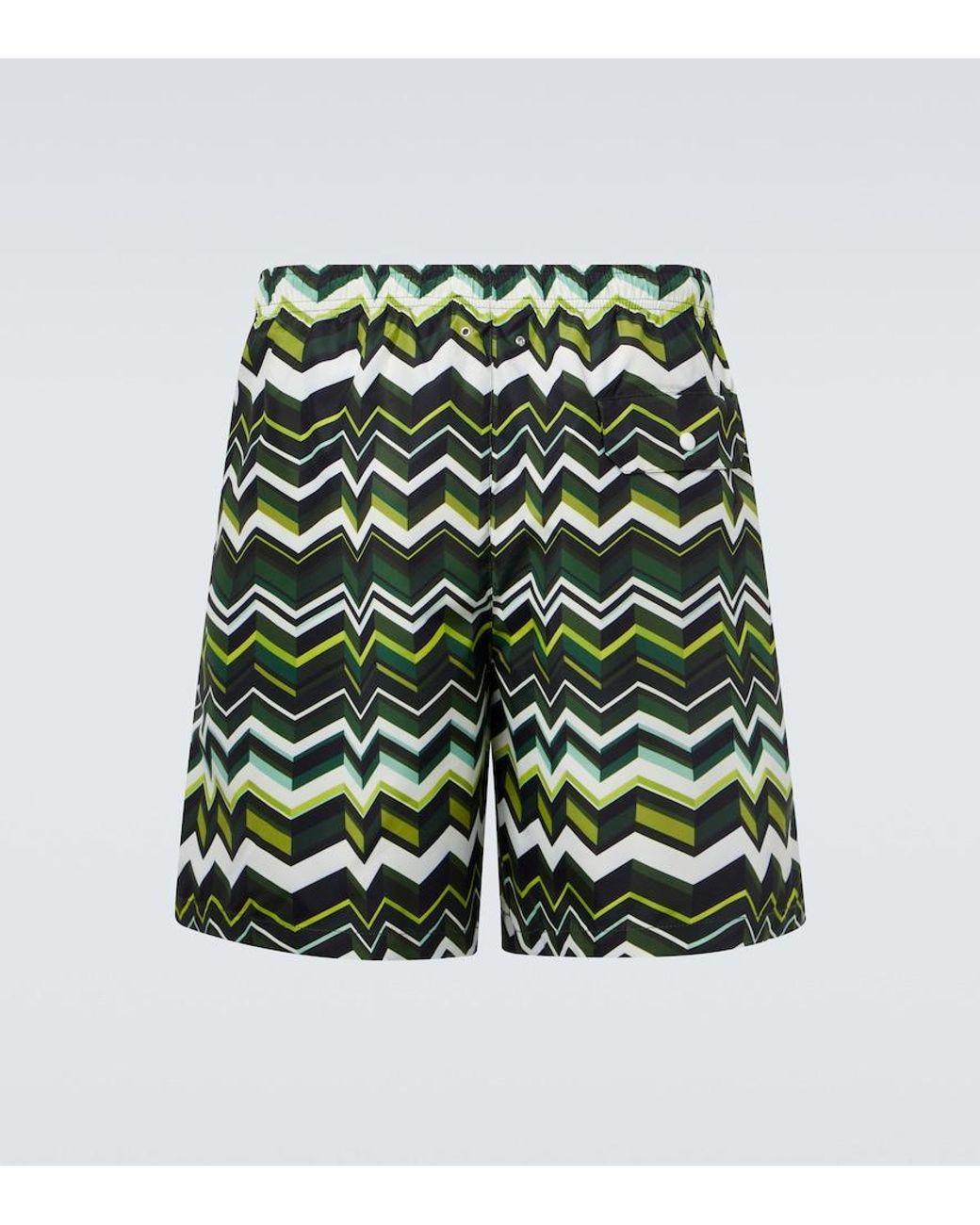 Missoni Green Zigzag Swim Trunks for men