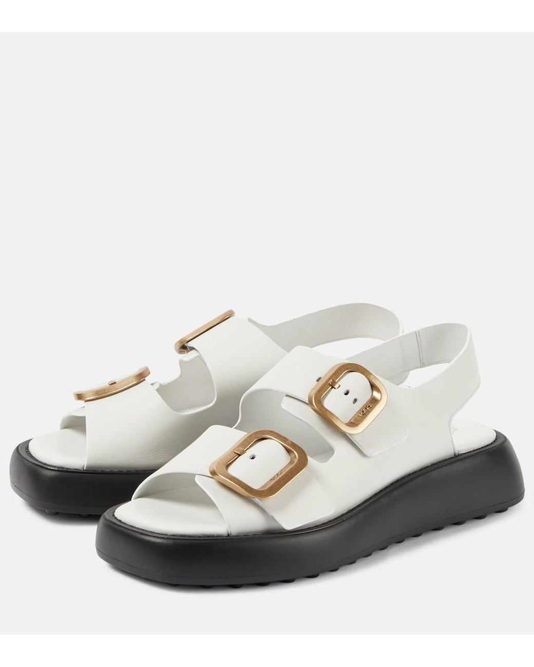 Tod's White Gomma Leather Sandals