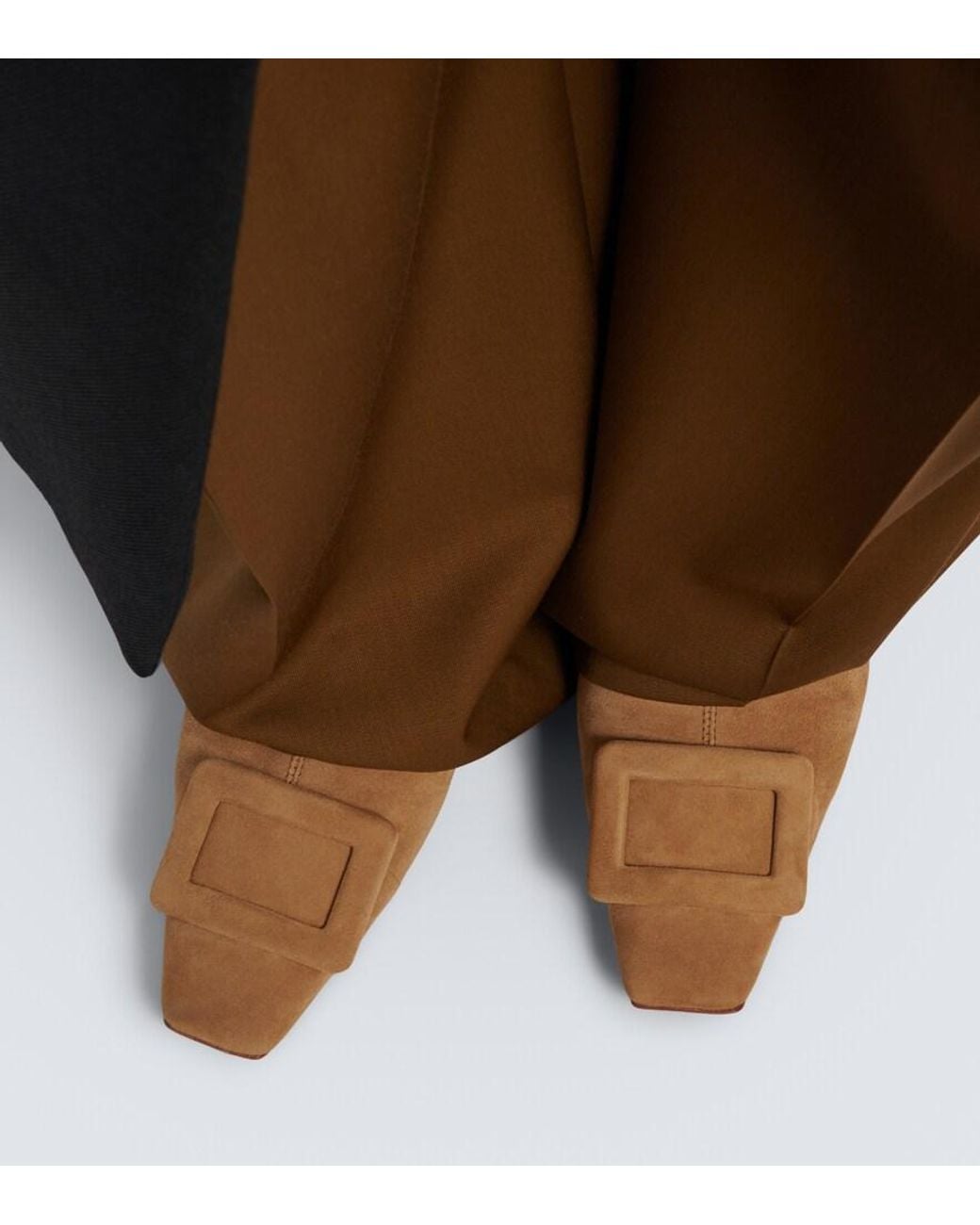 Roger Vivier Brown Belle Vivier Suede Wedge Ankle Boots