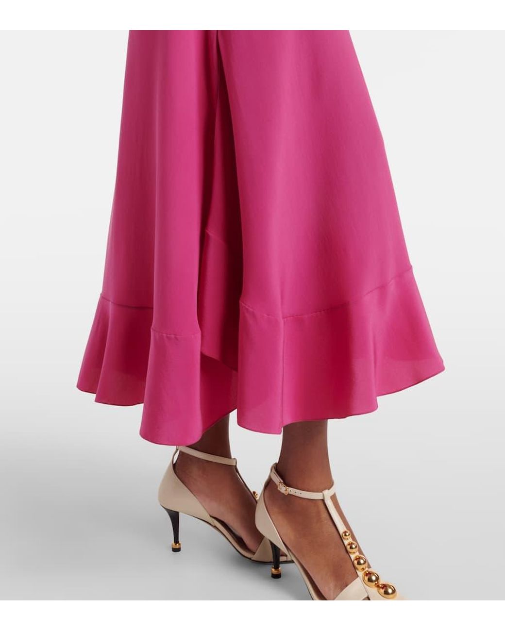 Chloé Purple Ruffled Silk Midi Dress