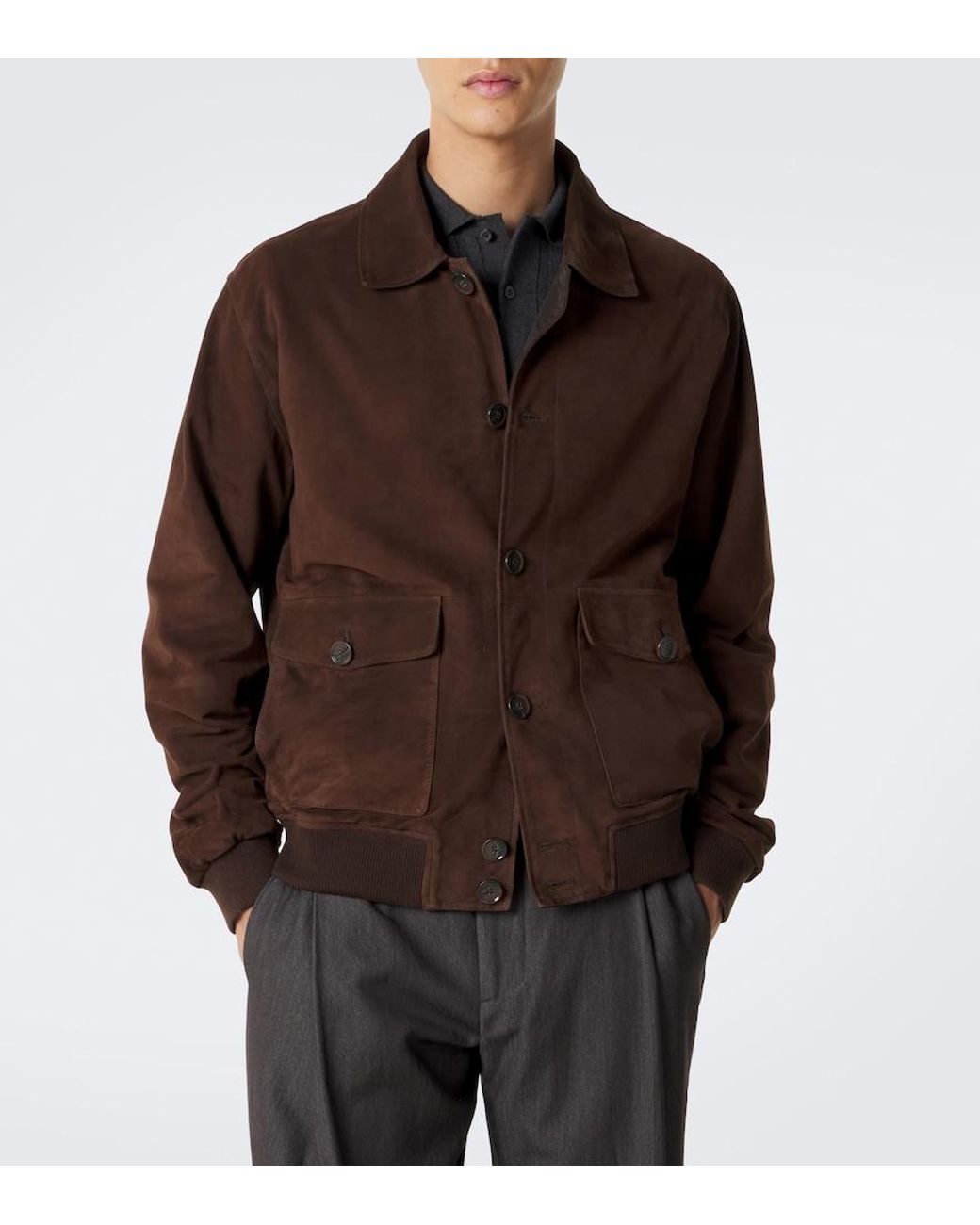 Arma Brown Tomme Reversible Suede Blouson Jacket for men