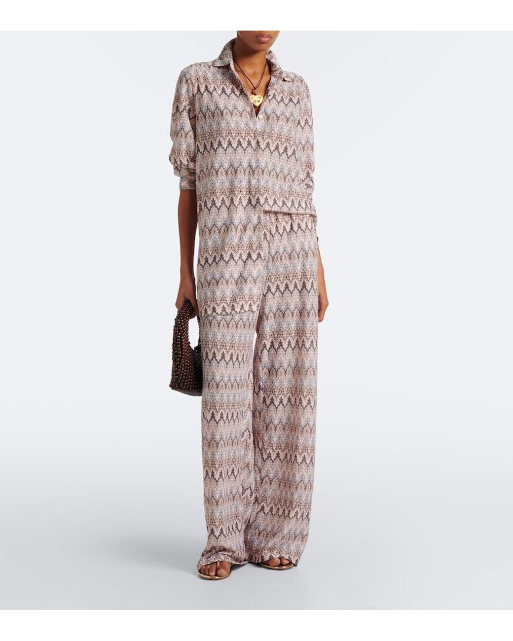 Melissa Odabash Multicolor Daria Chevron Knitted Shirt