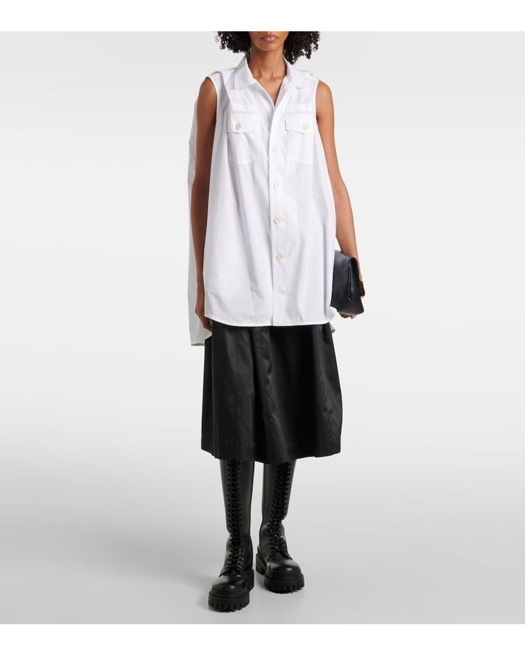 Sacai White Poplin Minidress