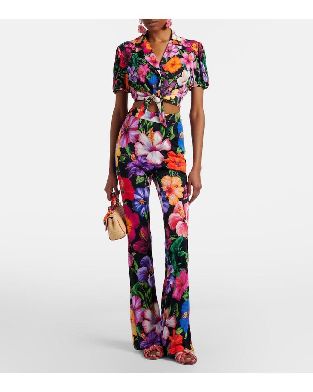 Dolce & Gabbana Multicolor Floral Crop Top