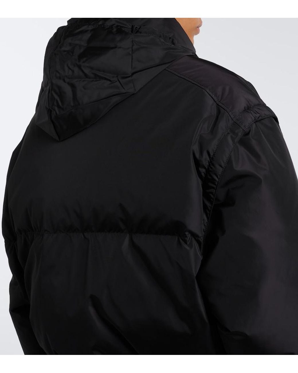Prada Black Re-Nylon Cropped Down Jacket
